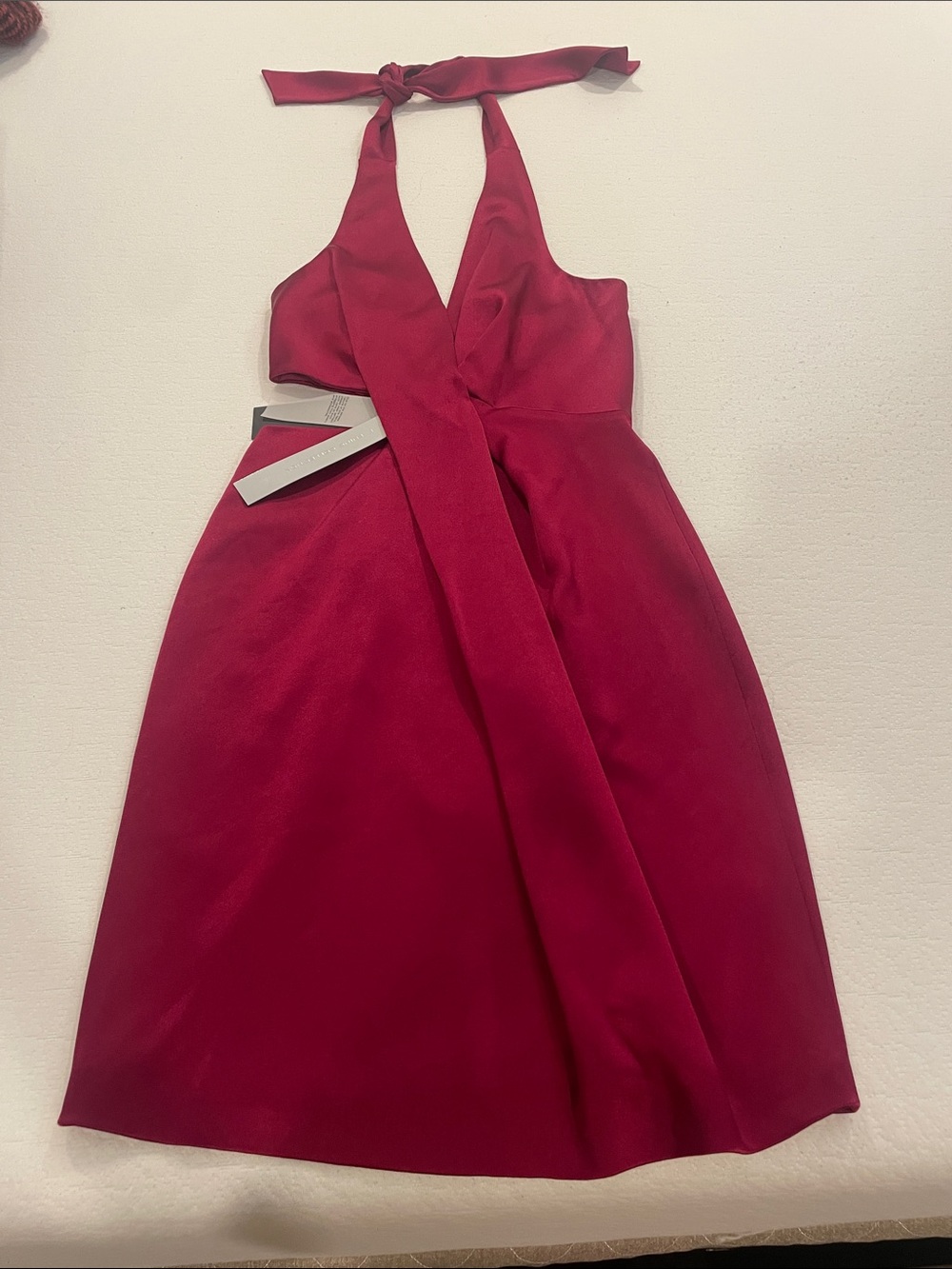 Halston Heritage Red Halter Formal Dress